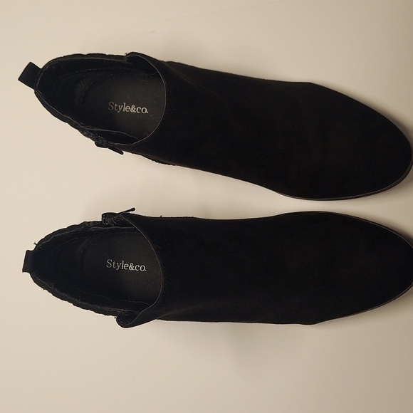 Style & Co Black Booties with Side zipper Size 8M - Picture 2 of 9